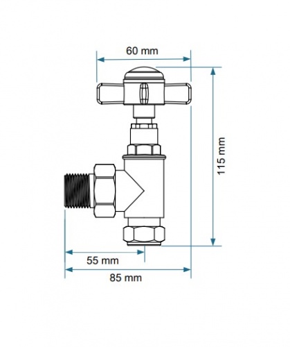 Belgravia Manual Cast Iron Radiator Valves Un-Lacquered Brass